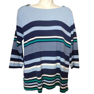 Croft & barrow Stripes Green ,blue Good Condition